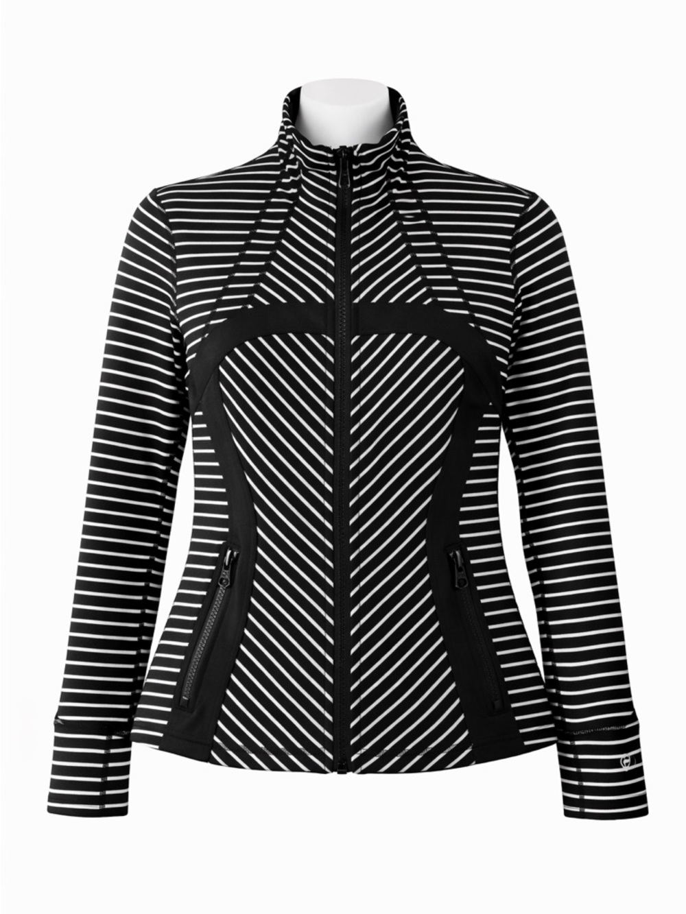 Size 6 lululemon Women’s Define Jacket Luon Black White Stripe Full Zip